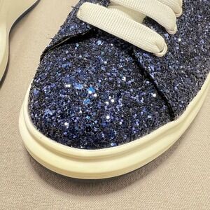 Blondo Diva Waterproof Navy Blue Glitter Platform Sneakers Sparkle Y2K Revival 7